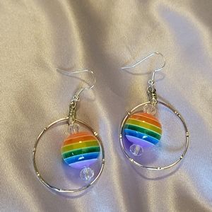 EARRINGS."Rainbow Fun", silver, multicolor
